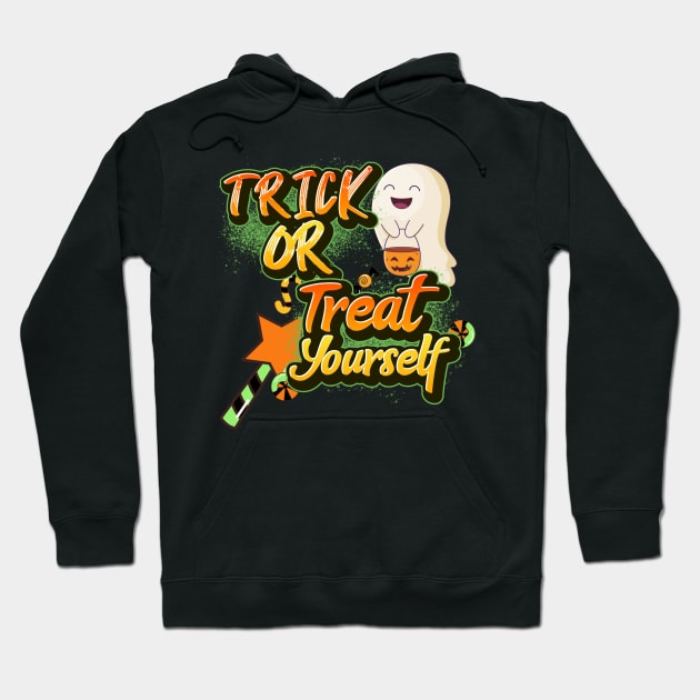 Trick Or Treat Yourself - Best Design Cheeky Ghost Hoodie by Ken Adams Store